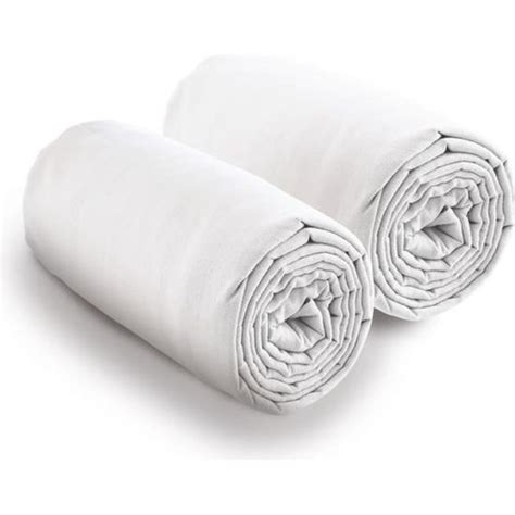 Lot De 2 Draps Housse 80x200 Cm Pour Lit Double 100 Coton 80 X 200