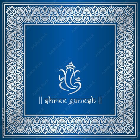 Ganesha Hindu Wedding Card Royal Rajasthan India Stock Vector