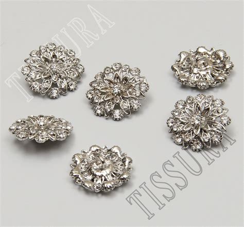 Rhinestone Buttons Floral Women Buttons From France By Modapierre SKU