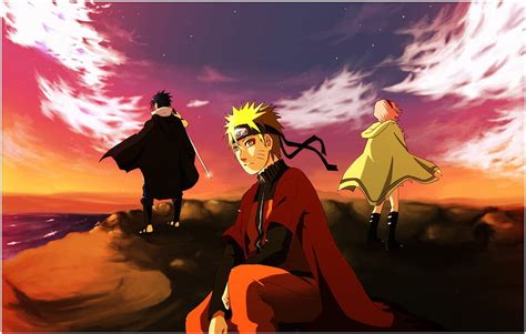 Hd Wallpaper Naruto Digital Wallpaper Sea Sunset Art Rock Sakura Haruno Wallpaper Flare