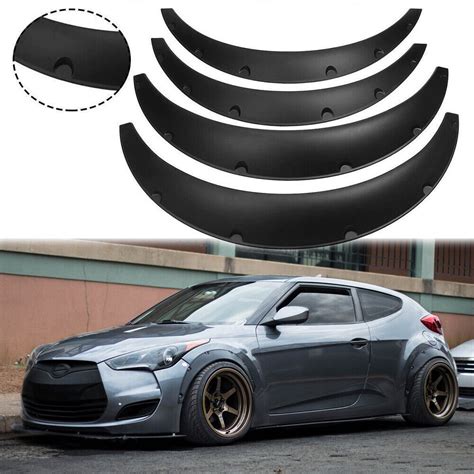 4 5 Car Fender Flares Flexible Concave Extra Widebody Kit For Hyundai Veloster Ebay