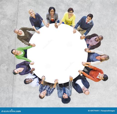 Multiethnic People Forming a Circle Holding Hands Stock Image - Image ...