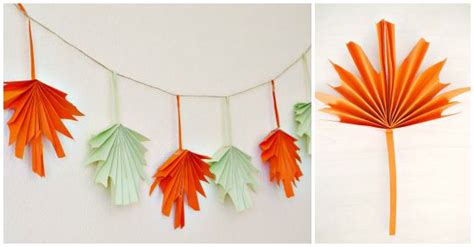 Folded Paper Leaf Garland Make And Takes