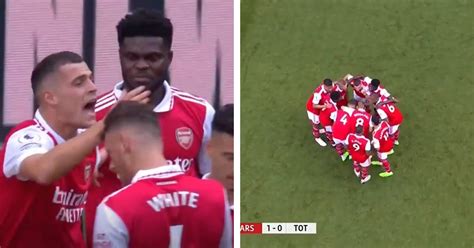 Spotted: Arsenal players do unusual celebration after Partey's stunner ...