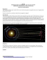 Tiffany Lab Docx Ast Introductory Astronomy The Solar System