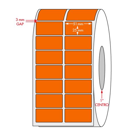 Etiqueta Adhesiva Naranja 51x25 Mm Escritorio Rkl Soluciones En