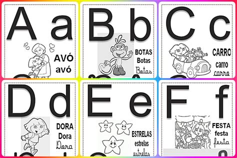 Alfabeto Ilustrado Dora Para Colorir Educarolando Aprender Porn