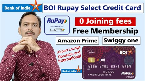 Bank Of India Rupay Select Credit Card Full Details Boi Credit Card