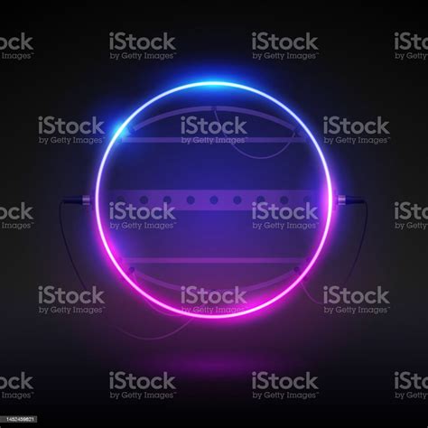 Glowing Neon Round Frame Stock Illustration Download Image Now