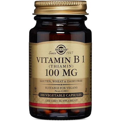 Solgar Vitamin B Thiamin Mg Vegetable Capsules