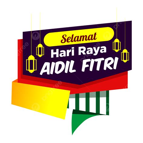 Selamat Hari Raya Aidil Fitri Aislado N Colorido Letrero Diseño Plano