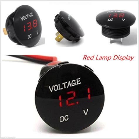 Universal Digital Display Voltmeter Waterproof Voltage Meter Blue Red