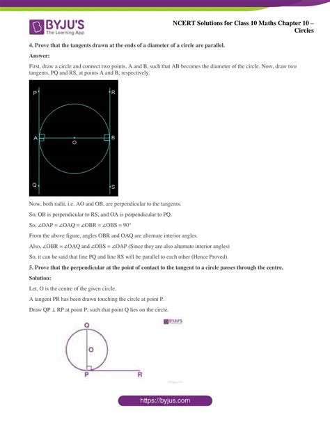 Ncert Solutions For Class 10 Maths Chapter 10 Circles