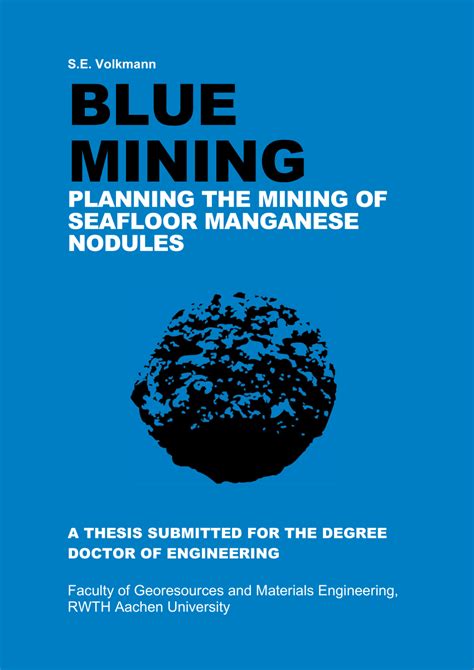 (PDF) Blue Mining—Planning the Mining of Seafloor Manganese Nodules