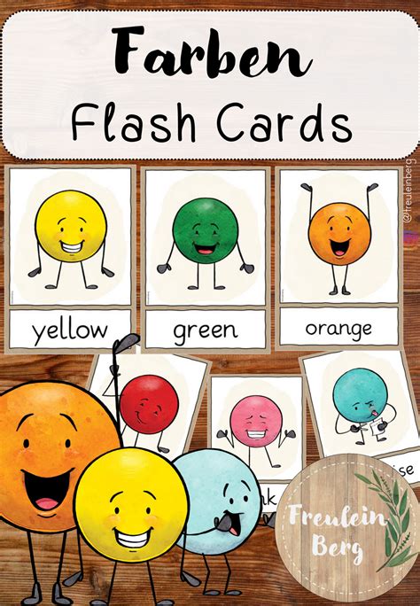 Farben Colours Flashcards Wortkarten Englisch