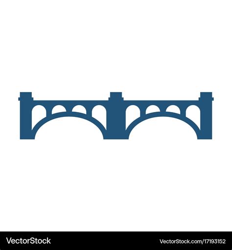 Arched Bridge With Columns Silhouette Royalty Free Vector