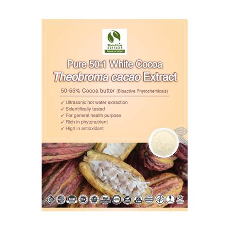 White Cocoa Theobroma Cacao Standardized Extract Powder Bio Nutricia