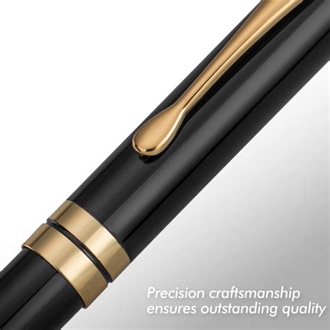 Beiluner Ballpoint Pens Stunning Black Chrome Metal Pen With Golden Trim Best Ball Pen T