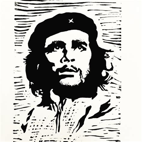 Che Guevara Linocut Print Chai Monster Productions