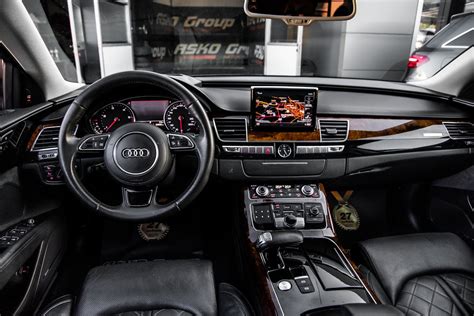 Interior of an Audi A8 with Black Leather Seats · Free Stock Photo