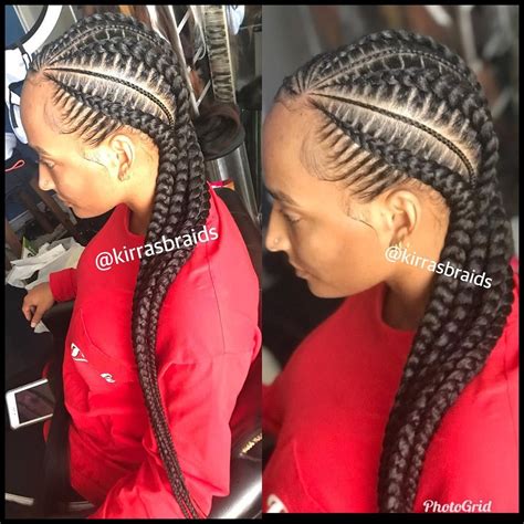 5 Stitched Feed In Braids W Small Braids Ghana Braids Hairstyles