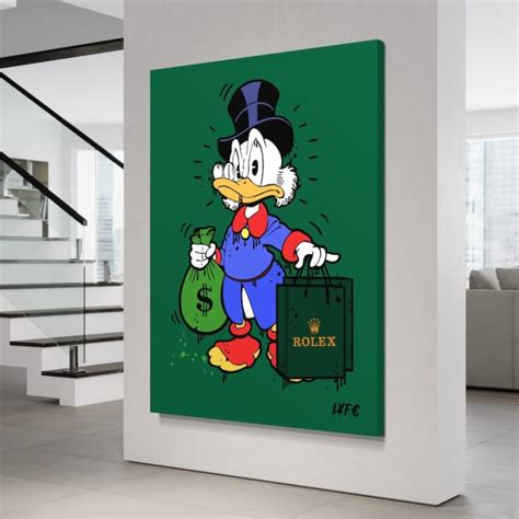 Scrooge Mcduck X Rolex Canvas Alec Monopoly Inspired Wall Decor