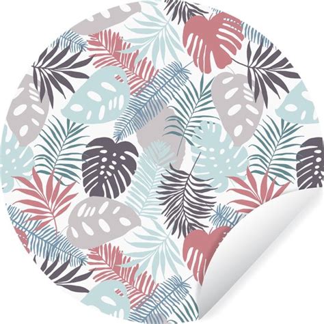 WallCircle Muurstickers Behangcirkel Bladeren Jungle Pastel