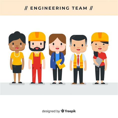 Premium Vector | Flat engineering team background