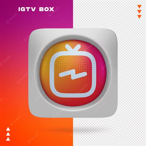 Premium PSD | Instagram tv icon in box in 3d rendering isolated