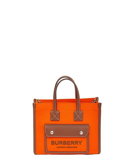 Burberry Freya Mini Tote Bag In Orange Lyst