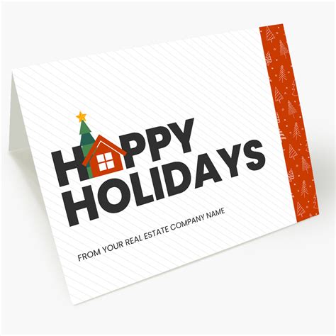 Striped Happy Holidays House Christmas Card Cards For Causes