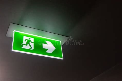 Fire Exit ,green Emergency Exit Sign Stock Image - Image of light, icon ...