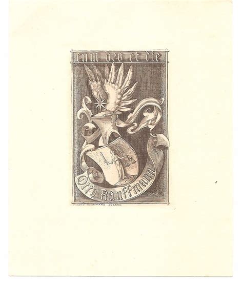 Ex libris héraldique par Jean Kauffmann pour O Kauffmann Kaufen auf