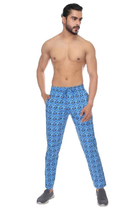 D 510 Men Blue Cotton Printed Lower Slim Fit Size Large At Rs 629