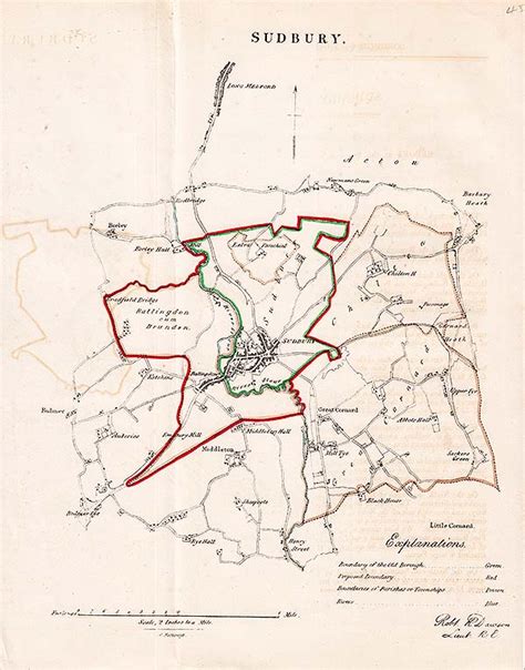 Suffolk Speed Saxton Town Plan Antique Prints Maps