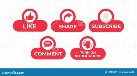 Like Share Comment Subscribe And Share Icon Button Vector