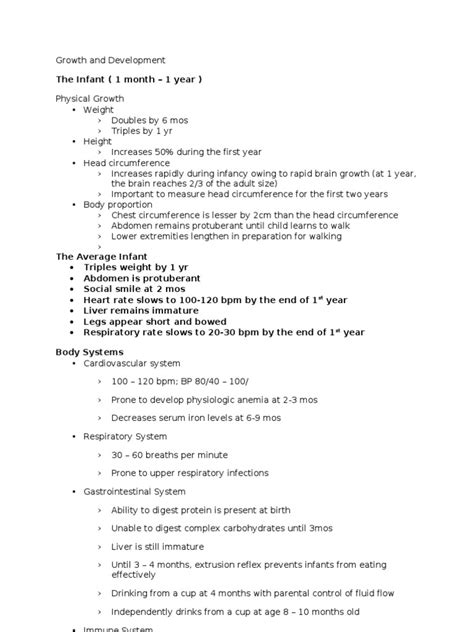 Growth and Development-Handouts | PDF | Adolescence | Infants