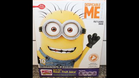 Minion Made Despicable Me Fruit Snacks Review Youtube