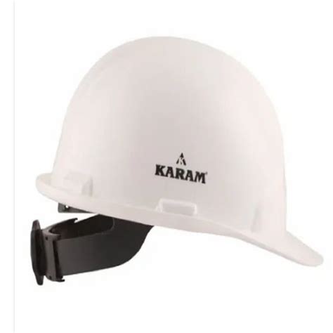 Ratchet Type Polymer Karam PN 581 Safety Helmet White For