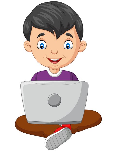 Boy Using Laptop clipart - Clipart World