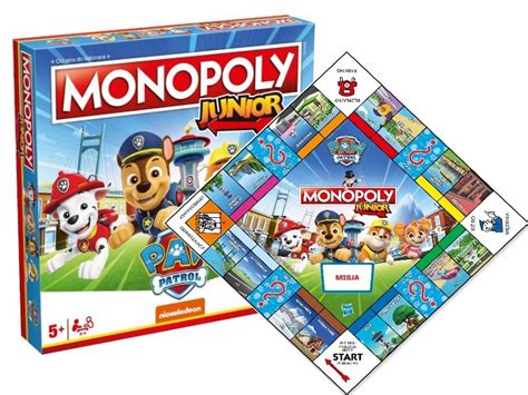 GRA PLANSZOWA MONOPOLY JUNIOR PSI PATROL Gra Dla Dzieci Stan Nowy