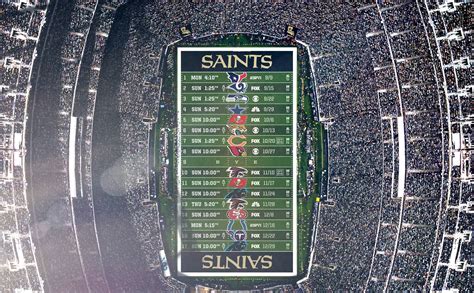 2019 - Stadium Schedule Wallpaper - New Orleans Saints : Saints