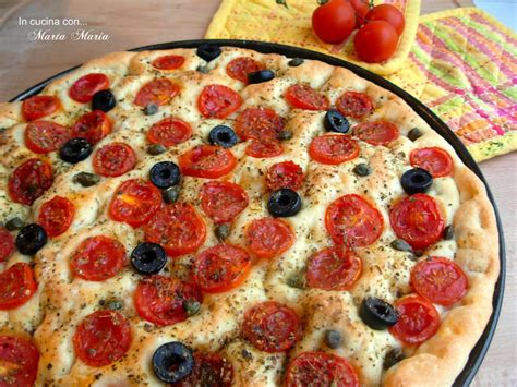 Focaccia Con Pomodoro Olive E Capperi Ricetta Bimby In Cucina Con