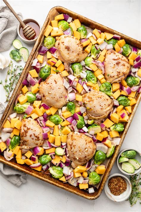 Sheet Pan Honey Mustard Chicken Thighs All The Healthy Things