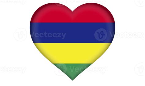 Mauritius Flag Icon In The Form Of A Heart 13471212 Png