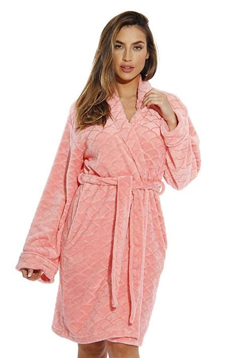 Robes Just Love Kimono Robe Velour Scalloped Texture Bath Robes For