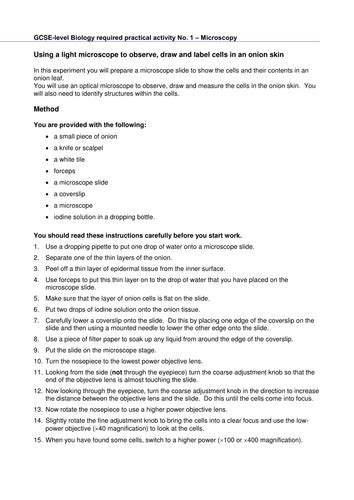 Microscopy Required Practical New Aqa Gcse Teaching Resources