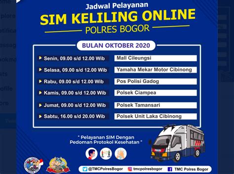 Jadwal Pelayanan SIM Keliling Di Bogor Bulan Oktober 2020 Isu Bogor