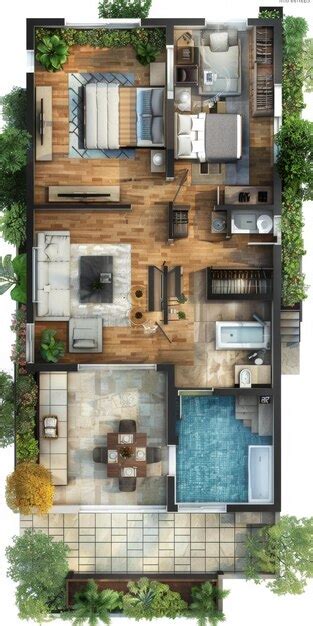 Premium Photo | Duplex Apartment Floor Plan Stylish Design Layout