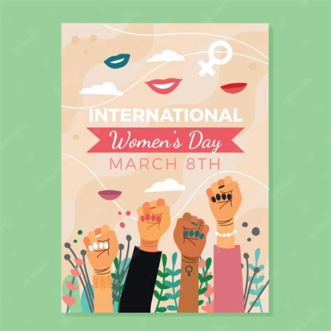 Free Vector Flat Womens History Month Vertical Poster Template